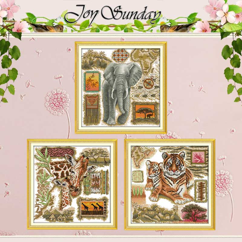Embroidery Kurta Men - Zwierzęta afrykańskie CountedCross Stitch zestaw 11CT