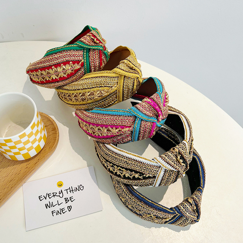 Embroidery Gold - Kobiety dziewczęta Vintage artystyczny haft złoty