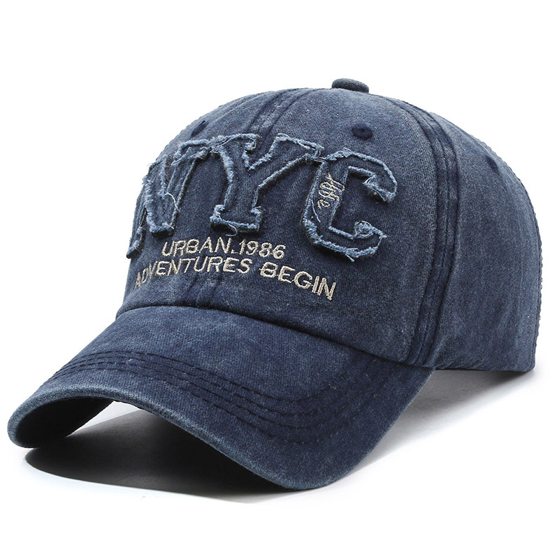 Embroidery Nyc - Regulowana czarna czapka z daszkiem dla