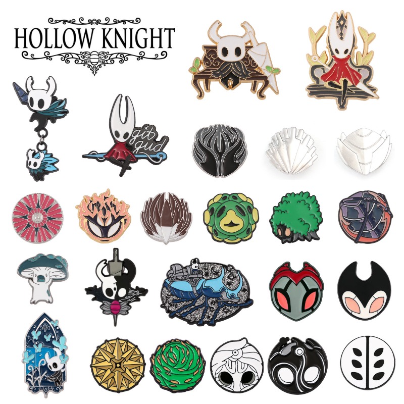 Embroidery Wallpaper - Przypinki emaliowane Hollow Knight ze stopu