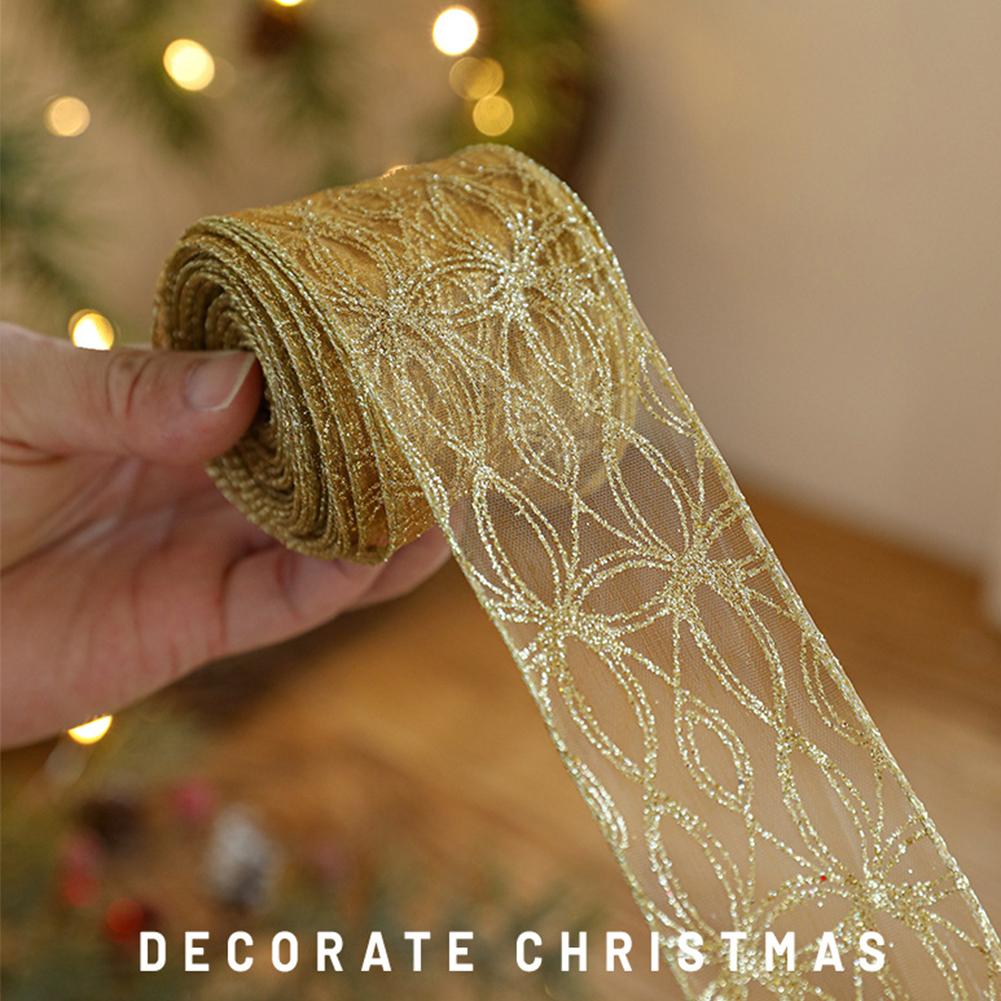 2M Złota Brokatowa Organza z D – Embroidery Xmas Tree recenzja i cena