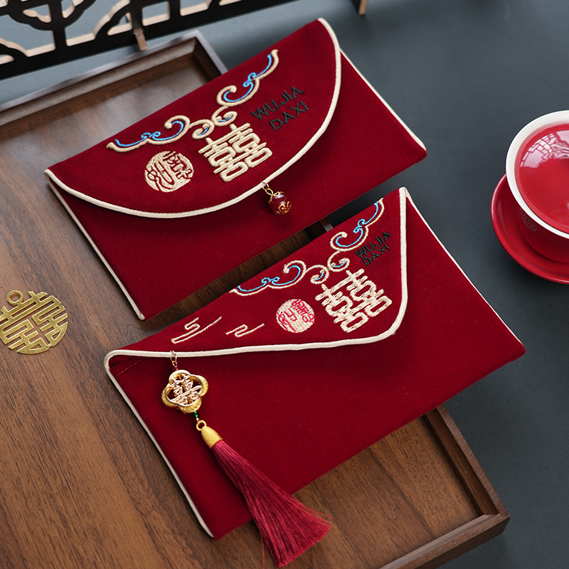 1 szt. Czerwona koperta ślubna – Embroidery Red recenzja i cena
