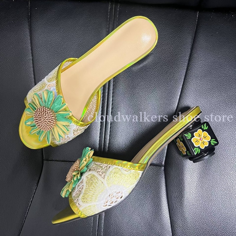 Klapki letnie z tęczowym hafte – Embroidery Flower recenzja i cena