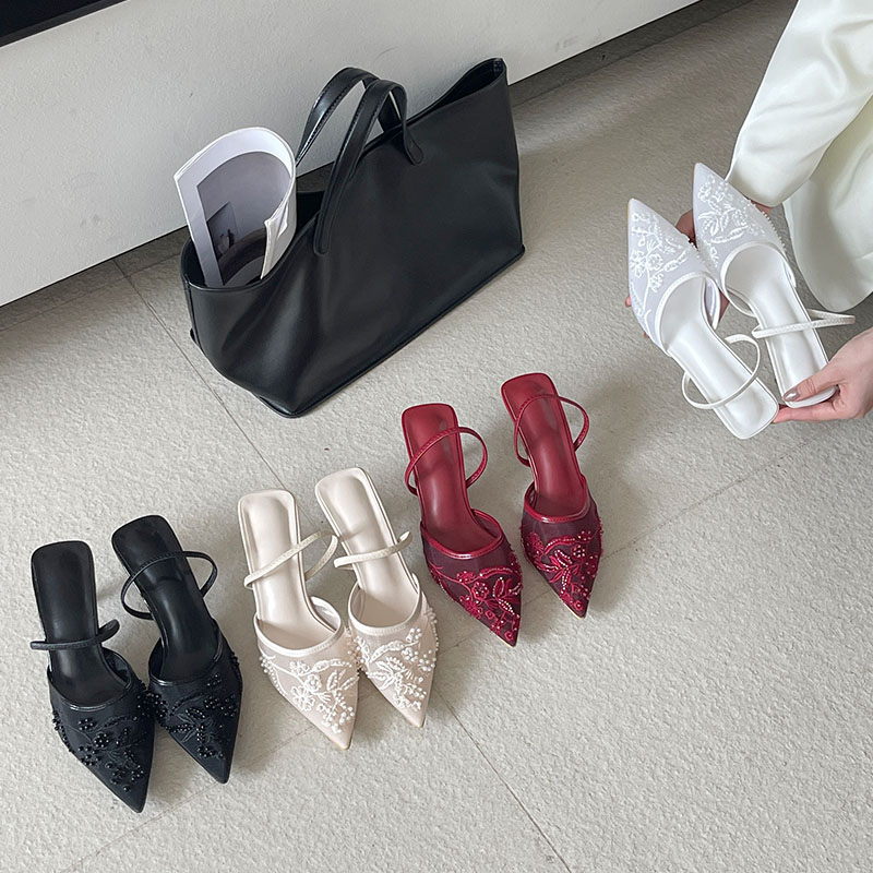 Eleganckie sandały slingback d – Embroidery Flower recenzja i cena