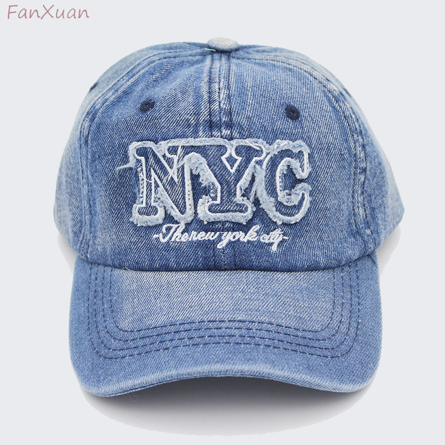 Denim Baseball Cap NYC Letters – Embroidery Nyc recenzja i cena