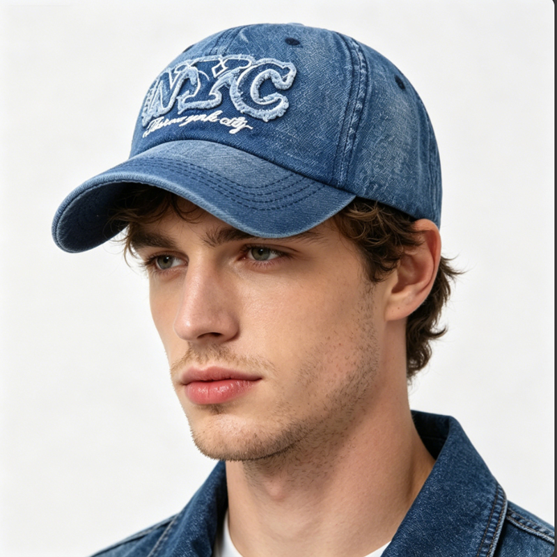 Denim Baseball Cap NYC Letters – Embroidery Nyc recenzja i cena