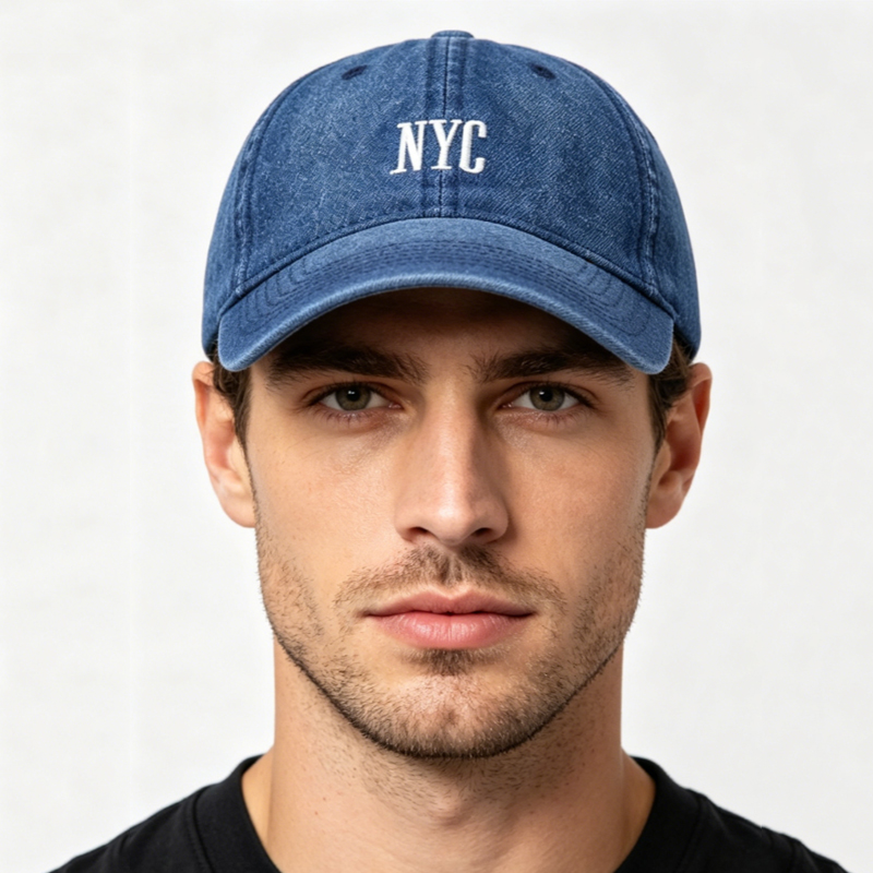 Klasyczna retro dżinsowa czapk – Embroidery Nyc recenzja i cena