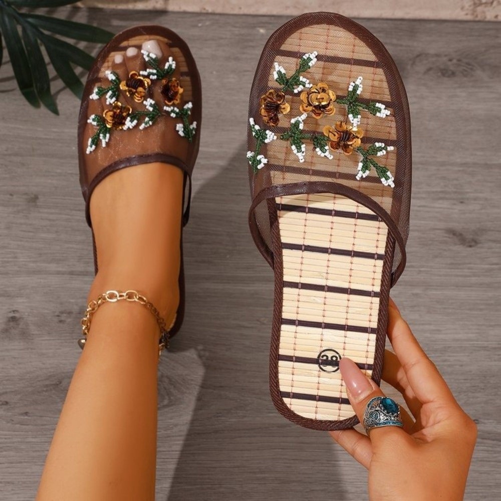 Modne sandały z siateczki z kw – Embroidery Flower recenzja i cena