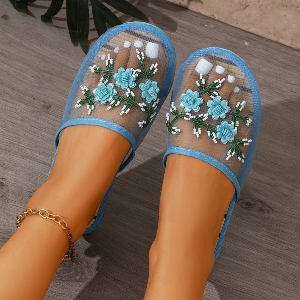 Modne sandały z siateczki z kw – Embroidery Flower recenzja i cena