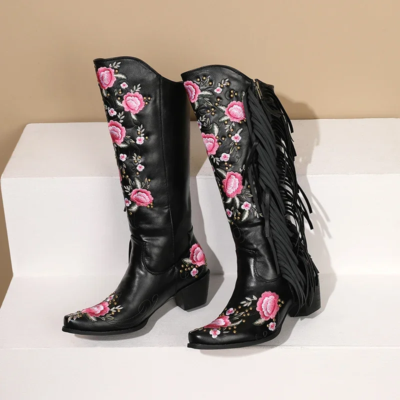 Moda Haft Kwiat Zachodnie buty – Embroidery Flower recenzja i cena