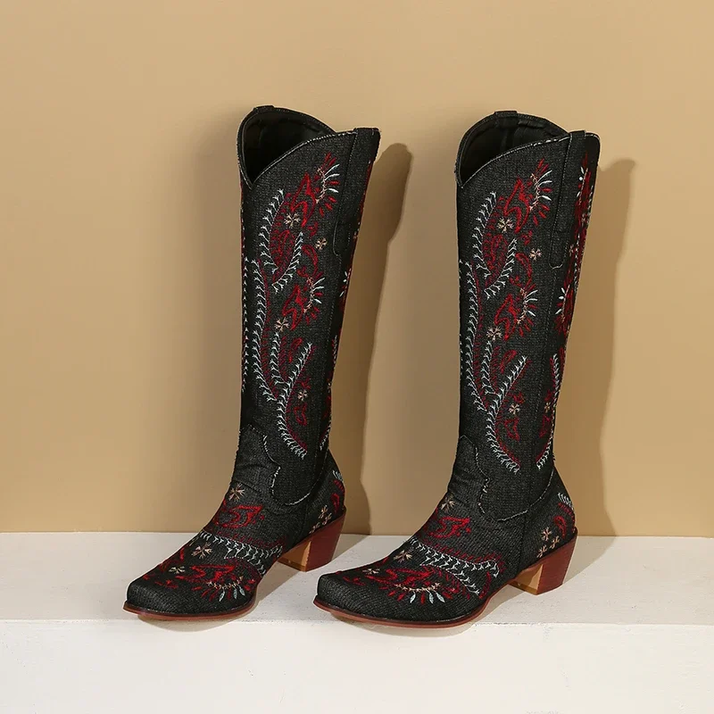 Niebieskie dżinsy Western Cowg – Embroidery Flower recenzja i cena